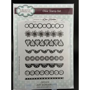 Creative Expressions Art Borders Clear Stamp Set Lisa Horton CEC913 Floral Heart